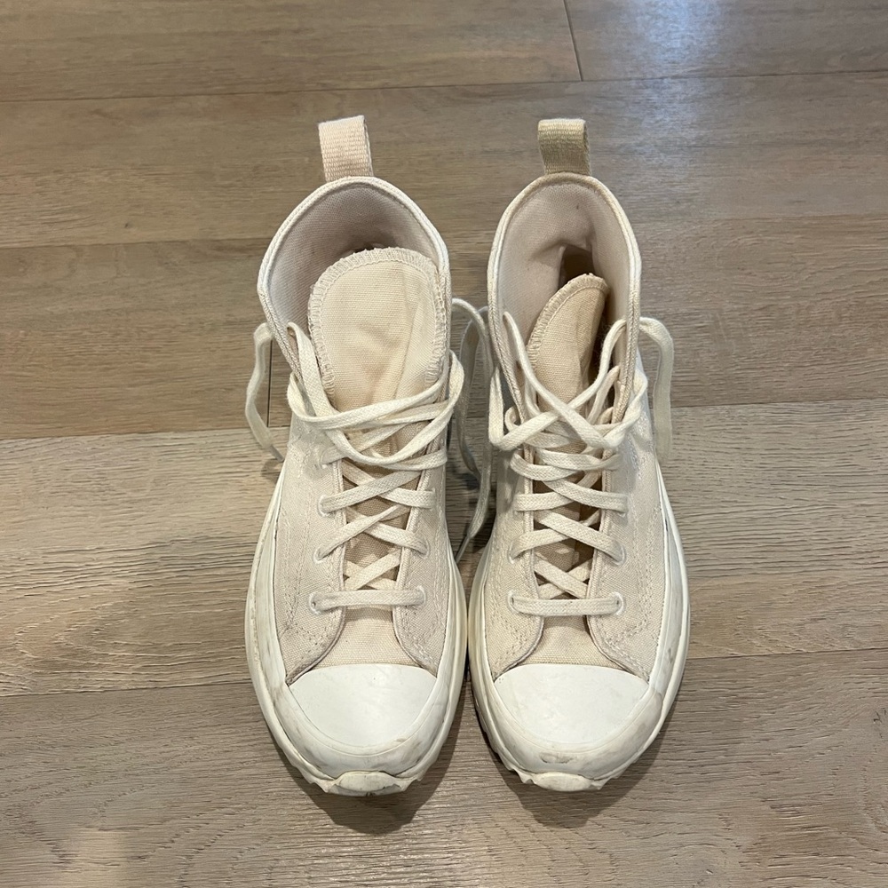 Converse Cream High-Top Sneakers